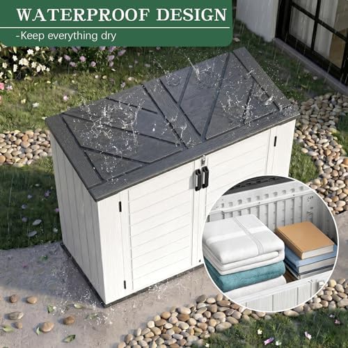 Outdoor Storage Shed Resin Waterproof Storage Cabinet for Patio Garden - Image 4