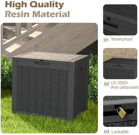 Outdoor Storage Waterproof Deck Box for Patio (36 Gallon, Black) - Image 4