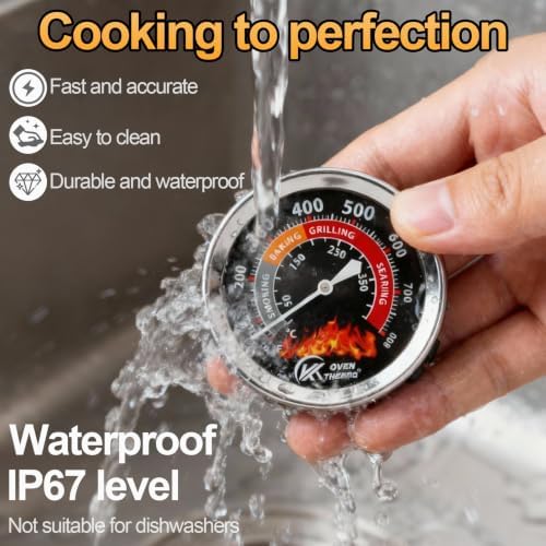 Grill Thermometer 2.6 Inch Round Dial 50-800F Dual Scale - Image 3