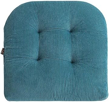 Outdoor Patio Cushion, Rocking Chair Cushion, Tufted Pads, Set of Upper and Lower with Ties Pack of 2 (2 Sets) - Back 20"×17", Seat 17"×17" (Blue) - Image 4