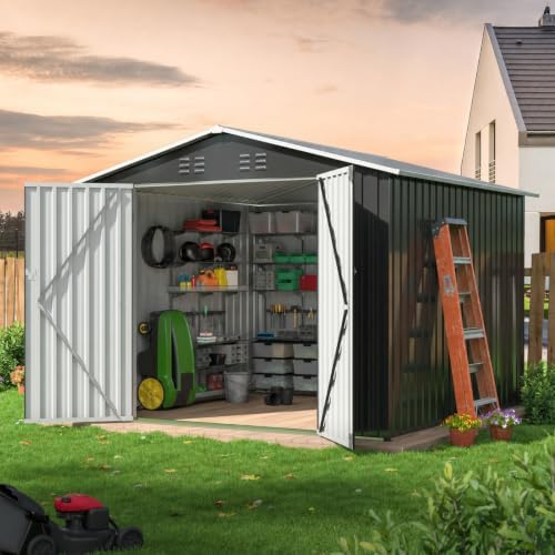 AirWire 8x8 FT Outdoor Storage Shed Gray - Image 3