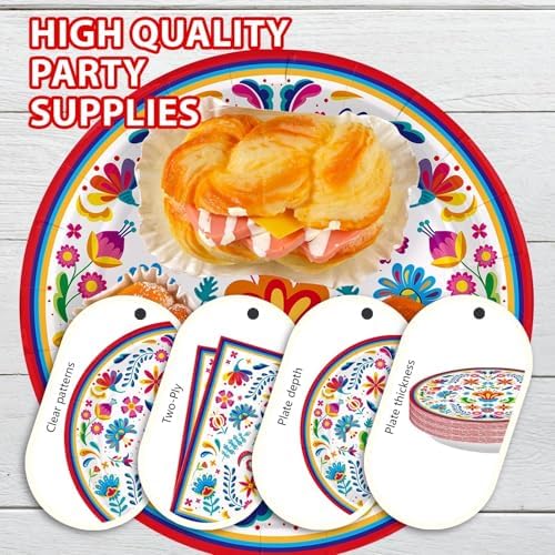 168Pcs Mexican Fiesta Party Decorations, Serves 24 - Image 4