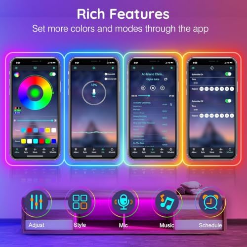 SINLEY Led Neon Rope Light 60FT,Control with App/Remote,Flexible Led Rope Lights,Multiple Modes,IP68 Outdoor RGB Neon Lights Waterproof,Music Sync Gaming Led Strip Lights for Bedroom Indoor - Image 7