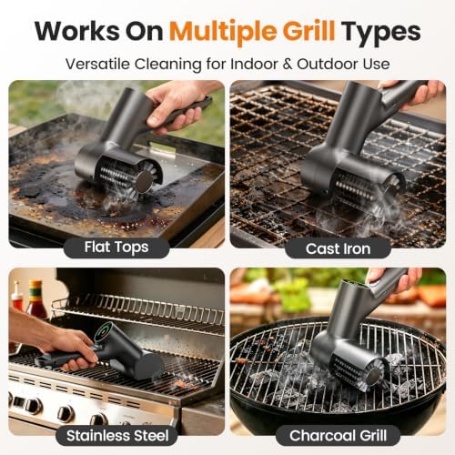 Electric Grill Brush, Cordless 3-Speed BBQ Cleaning Tool - Image 6