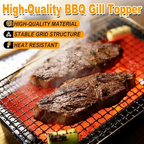 Grill Topper,3 PCS BBQ Grill Mesh Mat,14×10 Inch Mesh Baking Tray,Baking Rack Replacement Pad for Outdoor Barbecue, Camping & Picnics - Image 3