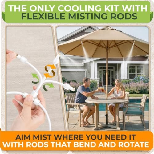 CARPATHEN Misters for Outside Patio with Flexible Rod Nozzles, 75 ft, White - Image 2