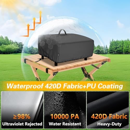 EVRBUL Portable Griddle Cover Fit for Blackstone 22 in and Pit Boss 2 Burner Tabletop Griddle, Tabletop Grill Cover Fit for Royal Gourmet and GasOne 3 Burners Flat Top Gas Grill, 27"L x 23"W x 12"H - Image 6