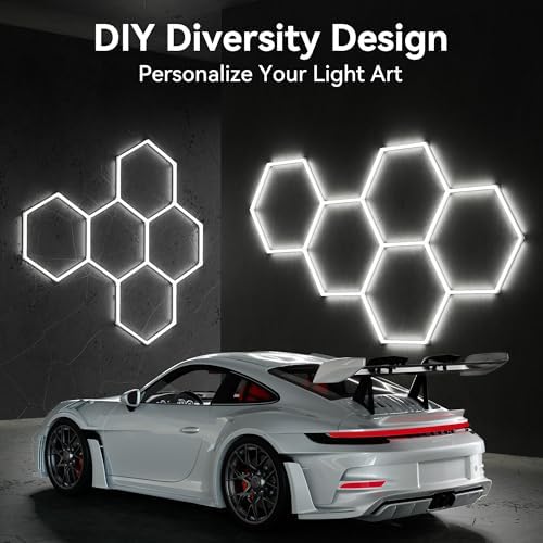 MODERN 11 Hexagon LED Garage Light, Ultra-Bright 6500K Natural White, 11 Grids for Garage, Mall, Shop, and Auto Detailing. - Image 3