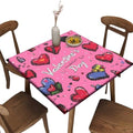 Outdoor Fitted Tablecloth, Love is in The Air Pattern Printed on Fade Resistant Outdoor Dining Table Cover, Perfect for Breakfasts Tea Gatherings, Fit for 40" x 40" Square Tables by JRBSZMI2