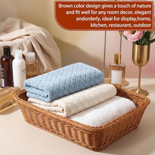 Eccliy 14 Pack Wicker Bread Baskets Woven Serving Basket, 15.8 Inch - Image 7