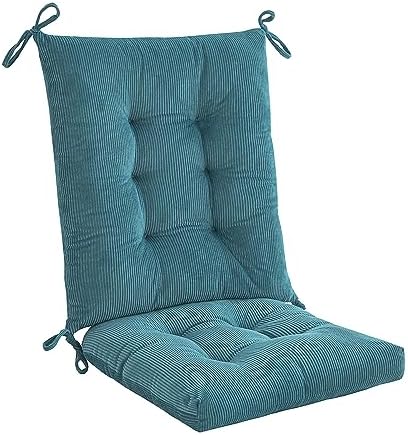 Outdoor Patio Cushion, Rocking Chair Cushion, Tufted Pads, Set of Upper and Lower with Ties Pack of 2 (2 Sets) - Back 20"×17", Seat 17"×17" (Blue) - Image 3