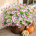 Daisy Artificial Flowers for Outdoors Decor, 12 Bundles Faux Daisy with Eucalyptus Fake Plants Greenery UV Resistant Look Real Colorful Faux Flowers for Outside Planter Porch Patio Yard Gardens, Pink by florisso