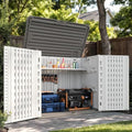 UDPATIO 34 Cu.Ft Outdoor Storage Shed, HDPE Resin Horizontal Cabinet,White by UDPATIO