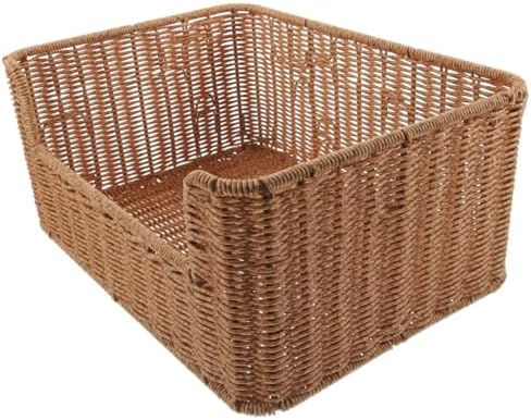 Rattan Woven Basket Decorative Storage Organizer Bin for Fruits by GARNECK