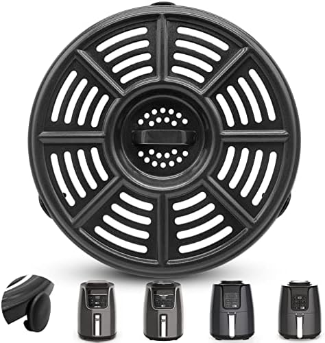 GXF Air Fryer Grill Pan for Ninja 4 QT AF101 5.5 Quart AF161 Max XL AF150 XL Air Fryers, 8.2 IN Non-Stick Round Grill Plate Tray Accessories Replacement Parts with Rubber Bumpers, Dishwasher Safe by GXF