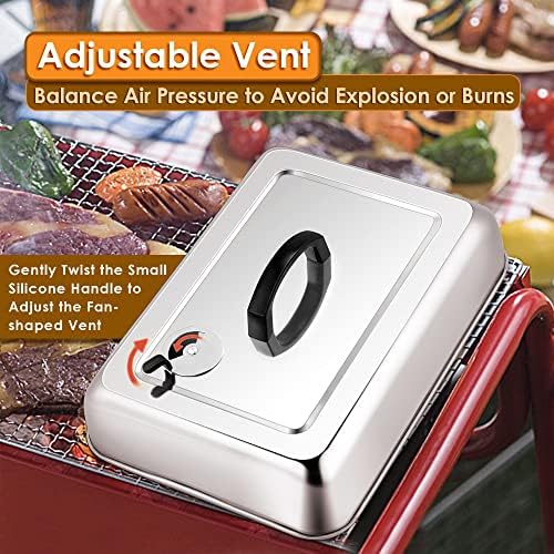 Leonyo 13x9 Inch Basting Cover for Griddle Grill, Melting Dome with Vent - Image 3