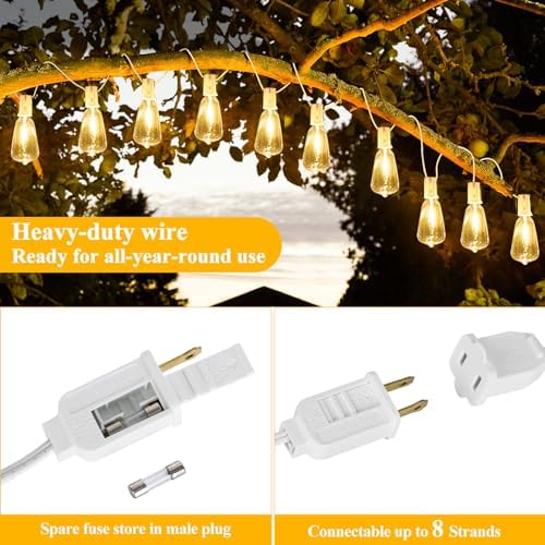 Brightever 100FT Outdoor String Lights 52 Bulbs, Waterproof Patio Lights - Image 6