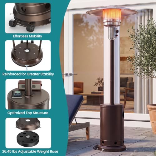 DUMOS 48,000 BTU Patio Heater for Outdoor Use, Outdoor Gas Heater - Image 3