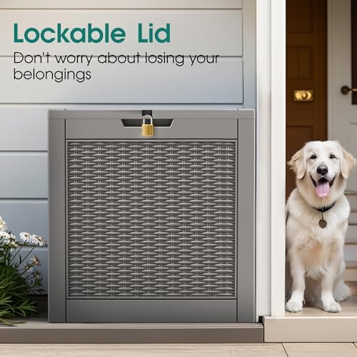 KAMABOKO 35 Gallon Outdoor Storage Box Waterproof Deck Box for Patio - Image 5