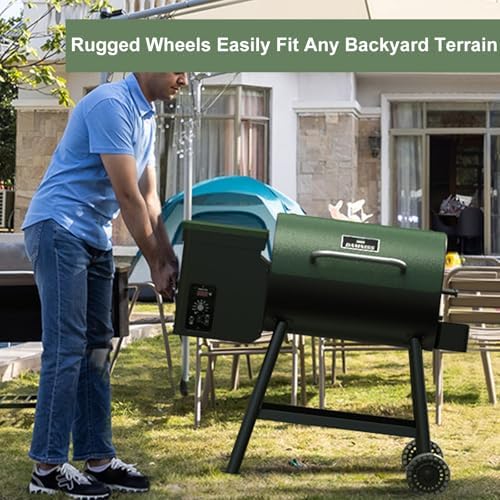 DAMNISS Wood Pellet Grill & Smoker 8-in-1 Pellet Grill with Automatic Temperature Control, & Rain Cover 456 Sq in Area for Backyard Camping Outdoor - Image 3