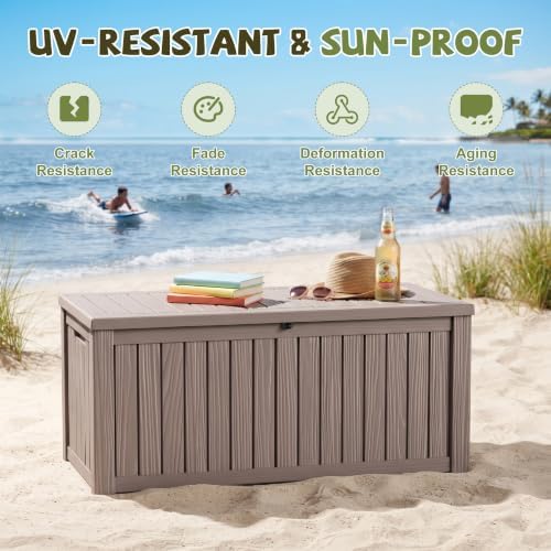 DRATO 310 Gallon Deck Boxes Outdoor Waterproof Large Outside Storage Box - Image 2