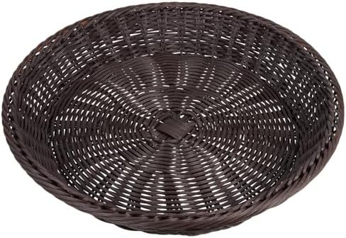 Multipurpose Woven Bread Basket Storage for Tabletop Serving | PP Plastic, Natural Woven Look, Large Capacity for Dried Fruit and Pastries, Modern Simple Style by Unknown