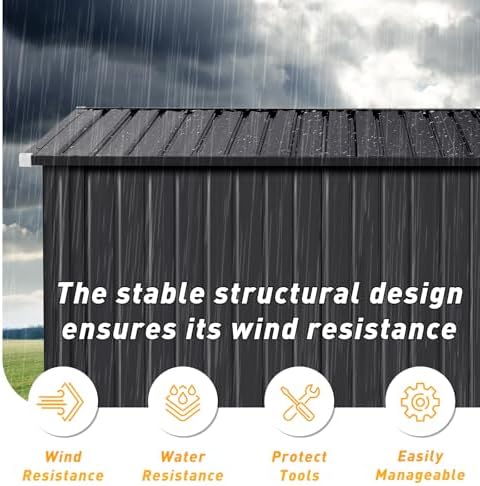 8'x10' Lean to Shed Outdoor Storage Sheds with Triple Doors - Image 3