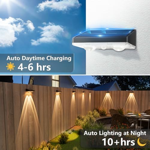 NIORSUN Solar Fence Lights,16 Pack Solars Deck Light,Warm White Color,Outdoor Bulb Waterproof Led IP65,Power Patio Lamp with Lenses for Outside/Backyard/Railing/Yard(Black) - Image 3