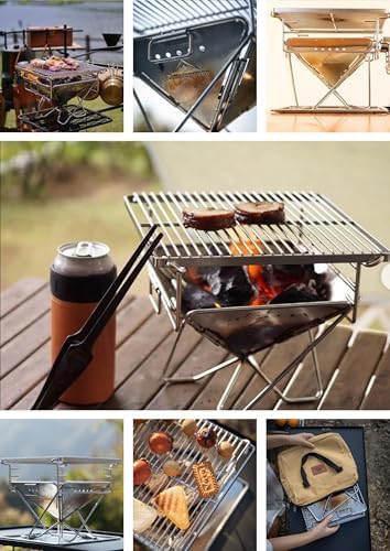 CAMPINGMOON Portable Charcoal Grill Fire Pit Stainless Steel X-MINI-PRO - Image 6