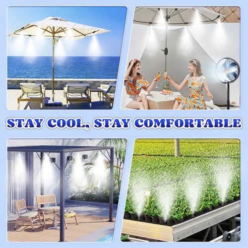 Moongiantgo Outdoor Misting Cooling System with Pump Kit, 82ft Pipe - Image 4