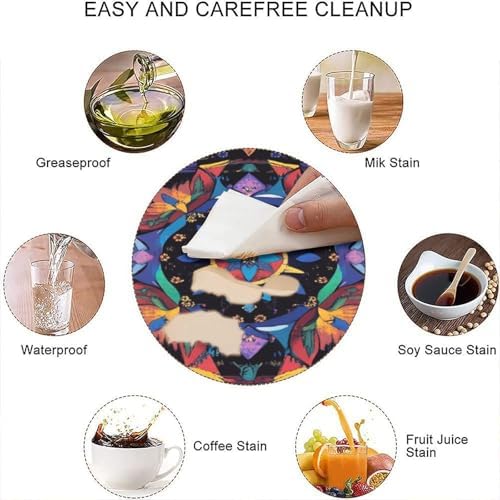 Fitted Tablecloth Square, Mandala Madness Pattern Printed on Oilproof Fitted Table Cover, Great for Restaurants Family Events, Fit for 60" x 60" Square Tables - Image 4