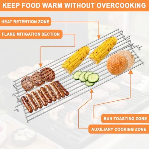67027 Foldable Sided Warming Rack for Weber GS4 Spirit II/I 300 SER Parts - Image 4