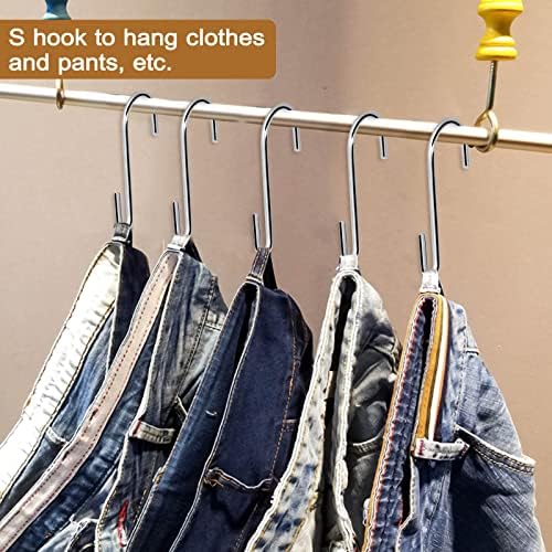 ESFUN 30 Pack Heavy Duty S Hooks Pan Pot Holder Rack Hooks Hanging Hangers S Shaped Hooks for Kitchenware Pots Utensils Clothes Bags Towels Plants -4 Inch - Image 6