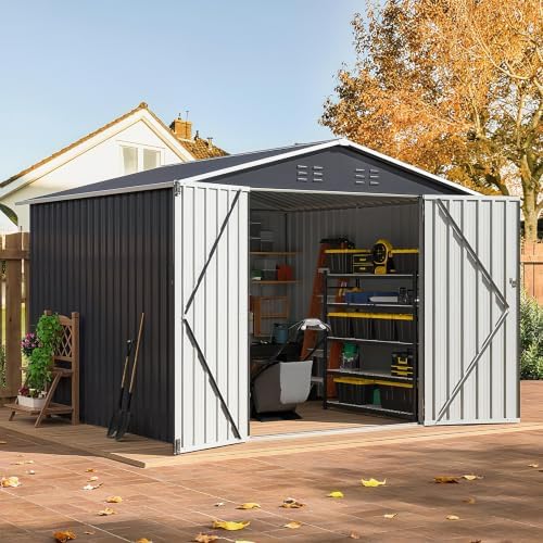 WKM 8X8 FT Outdoor Storage Shed Black by Unknown