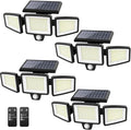 Tuffenough Solar Outdoor Lights 2500LM 210 LED Security Lights with Remote Control,3 Heads Motion Sensor Lights, IP65 Waterproof,270° Wide Angle Flood Wall Lights with 3 Modes(4 Pack) by SolarOutdoorLights