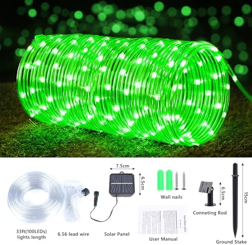 Solar Rope Lights, 2 Pack Total 66ft 200LED Solar String Lights, 8 Modes - Image 3