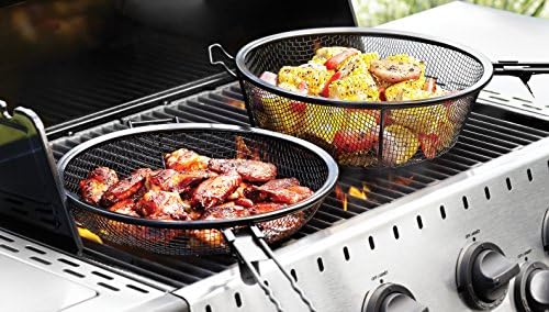 Outset 76182 Chef's Jumbo Outdoor Grill Basket and Skillet with Removable Handles - Image 2