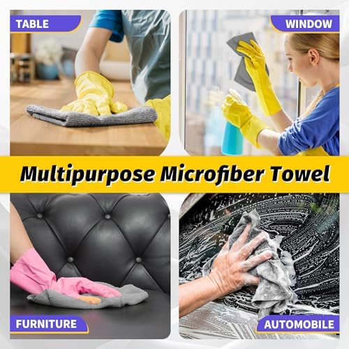 Microfiber Cleaning Cloth,150 Pack Grey Cleaning Rags - Image 7