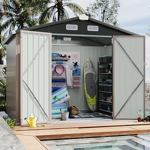 Aoxun 6' x 8' Storage Shed with Base Brown by Aoxun