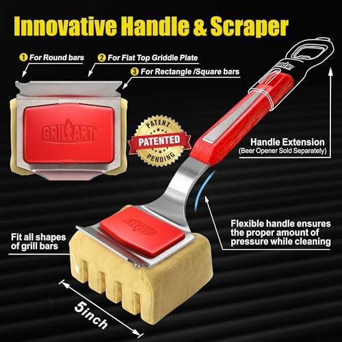 GRILLART Grill Brush Bristle Free, Replaceable BBQ Cleaning Pad (No Handle), Safe Replacement Cleaning Pad/Head for Cast Iron/Stainless Steel Grates - Deep-Reach - Image 4