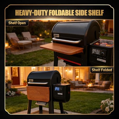 QuliMetal Foldable Front Shelf for Weber Searwood 600/Smoque - Image 4