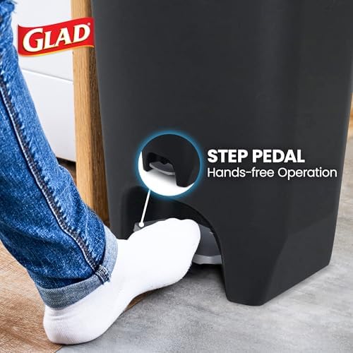 Glad Trash Can with Clorox Odor Protection | Plastic Bin, 13 Gal, Black - Image 4