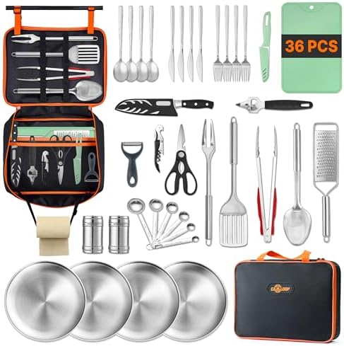 Gaialoop Camping Utensil Set, Camping Cooking Utensils & Kitchen Tools by Gaialoop