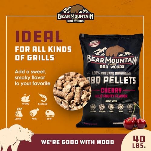 Bear Mountain Cherry Wood Pellets for Smoker, Grill, & BBQ, 40lb Bag - Image 3