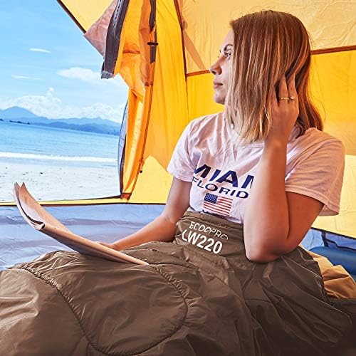 ECOOPRO Warm Weather Sleeping Bag - Portable, Waterproof, Compact Lightweight, Comfort with Compression Sack - Great for Outdoor Camping, Backpacking & Hiking-83 L x 30" W Fits Adults - Image 5