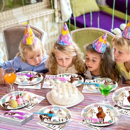 96PCS Western Horse Party Paper Plates and Napkins Horse Theme Birthday Dinnerware West Horses Racing Tableware for Derby Day Rodeo Wedding Bachelorette Baby Shower Party Decorations - Image 6