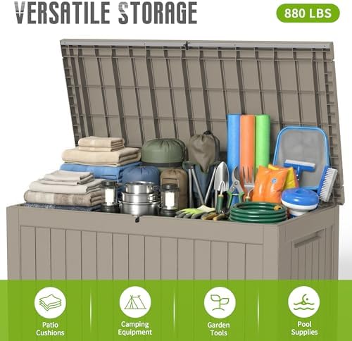 DRATO 310 Gallon Deck Boxes Outdoor Waterproof, Large Lockable Storage Box - Image 5