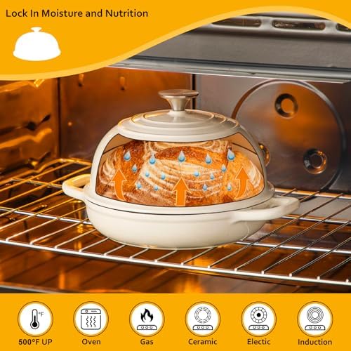 Velaze 5 QT Enameled Cast Iron Dutch Oven for Bread Baking with Dome Lid - Image 4