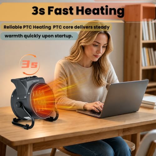 Outdoor Heaters for Patio, 1500W Electric Garage Heater, Black - Image 5