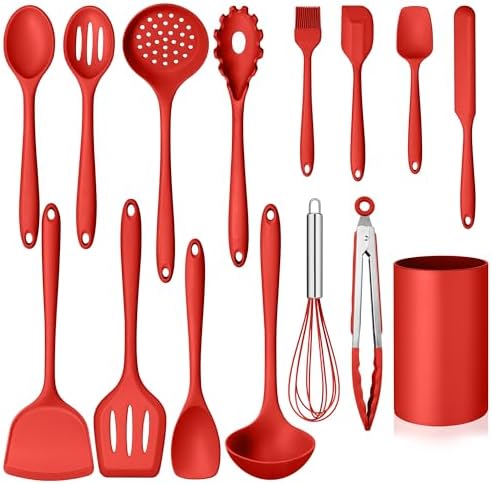 Homikit Kitchen Cooking Utensils Set, 15-Piece Silicone Spatula with Holder by Homikit